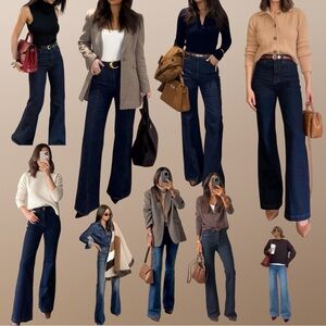 Alice + Olivia Flared Dark Wash Jeans Size 28